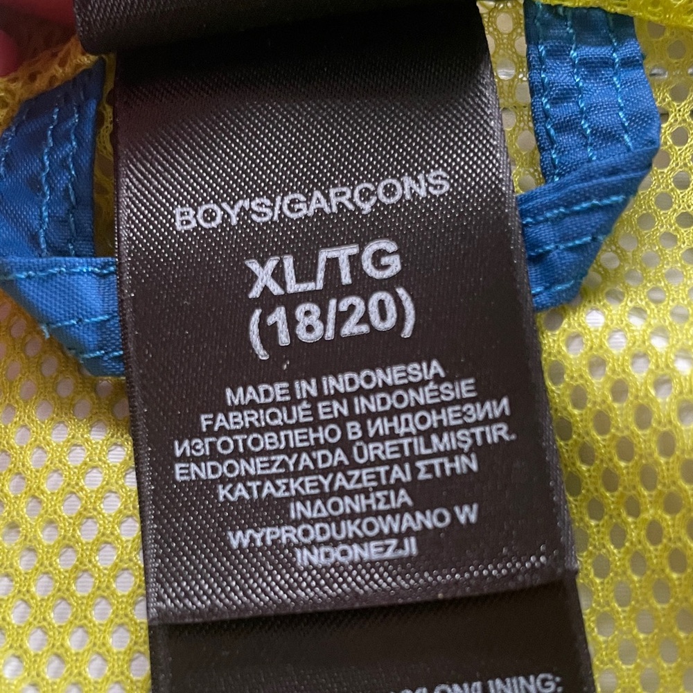 The North Face Kids Bright Blue Hooded Raincoat with Lime Lining - Picture 4 of 4